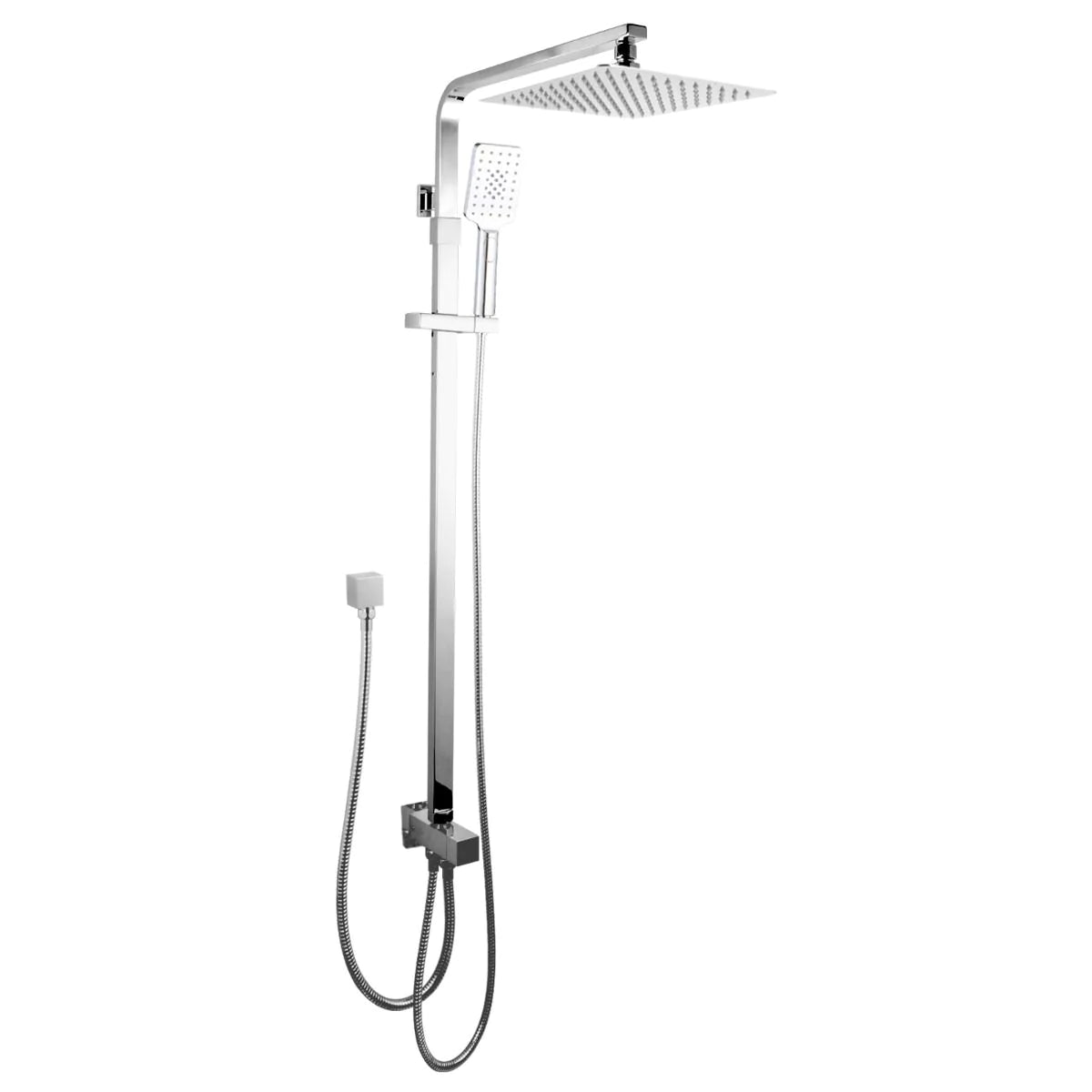Square Shower Station with Versatile Top/Bottom Water Inlet Design-Chrome-CH2125-SH-N+CH0002-SH+CH-S8-HHS