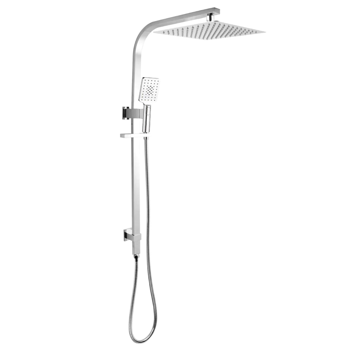 Square shower station with top water inlet, 10 inches-Chrome-CH2130_SH_N+CH0002_SH+CH-S8_HHS