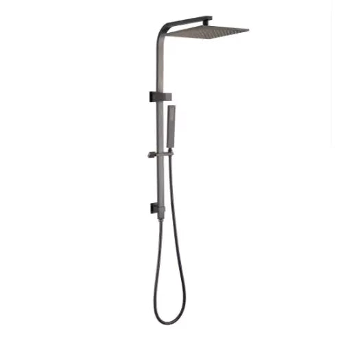 Square Shower Station with Top Water Inlet and Modern Design-Gun Metal Grey-GM2130-SH-10