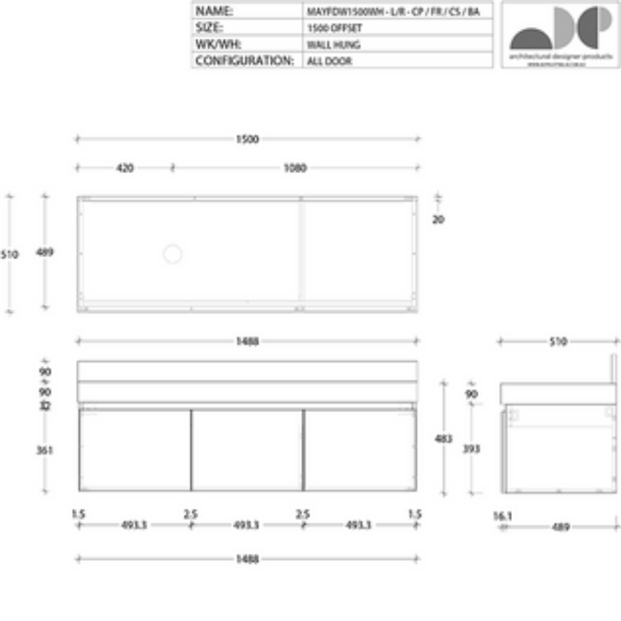ADP Mayfair All-Door Wall Hung Vanity