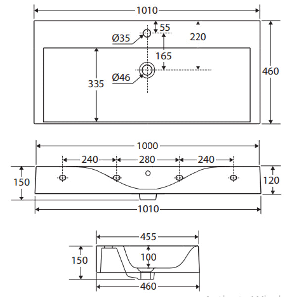 Fienza RAK Des 101 Wall Basin, 1 Tap Hole