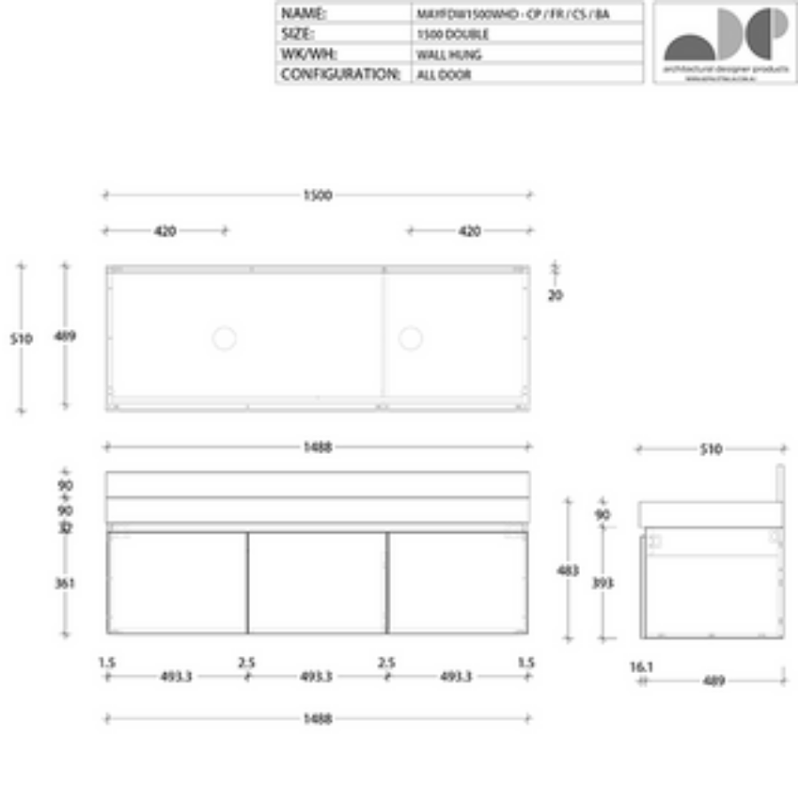 ADP Mayfair All-Door Wall Hung Vanity