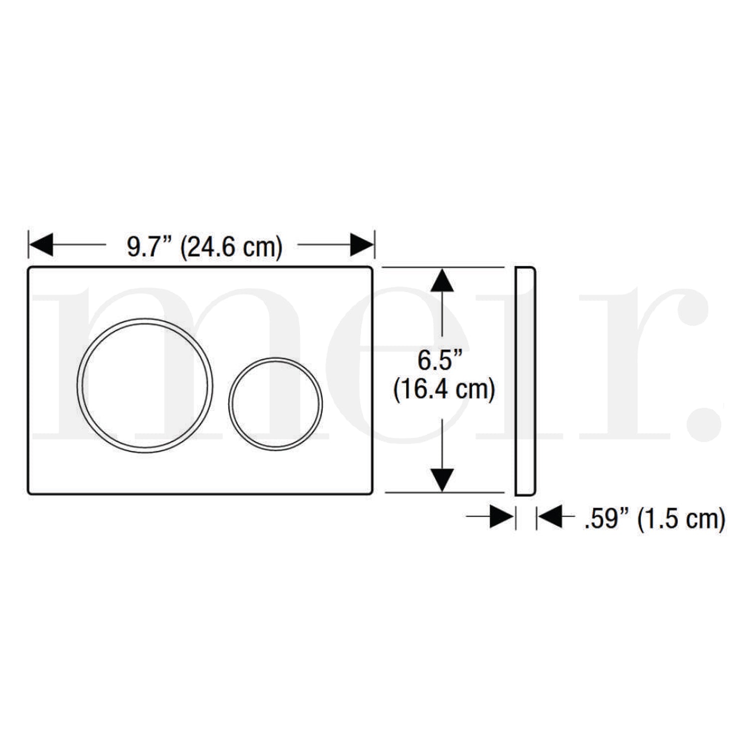 Meir Sigma 21 Dual Flush Plate by Geberit - PVD Brushed Nickel