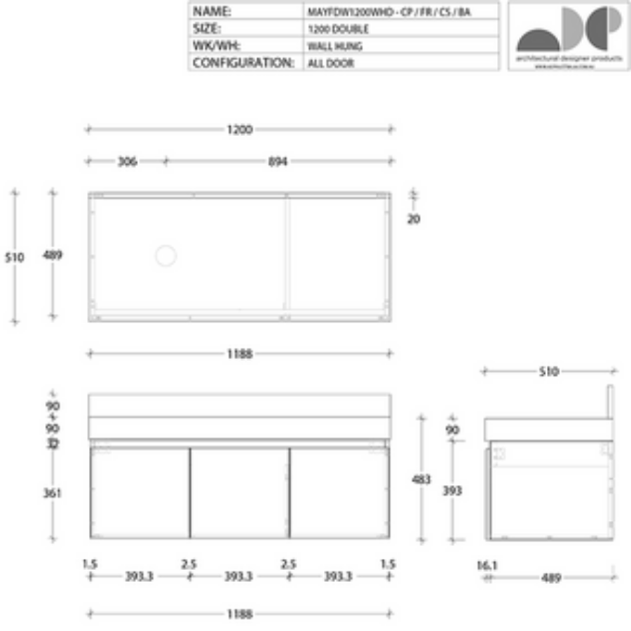 ADP Mayfair All-Door Wall Hung Vanity