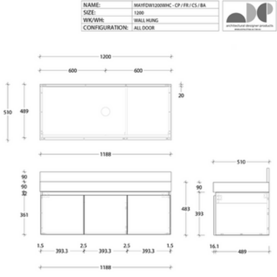 ADP Mayfair All-Door Wall Hung Vanity
