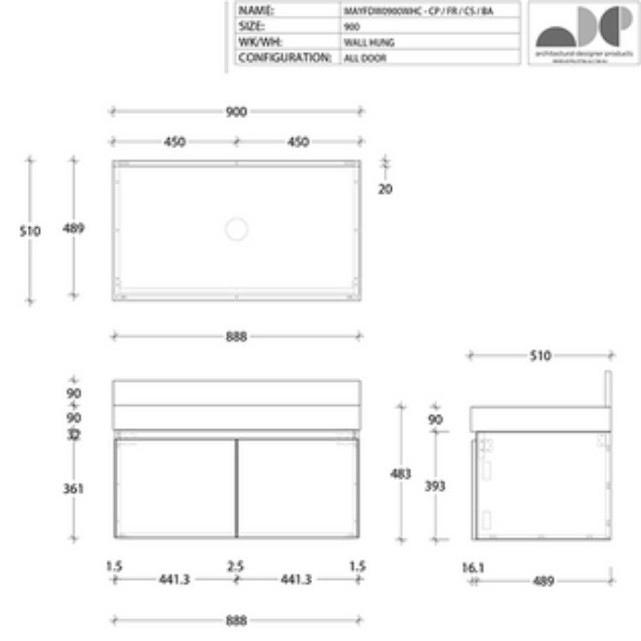 ADP Mayfair All-Door Wall Hung Vanity