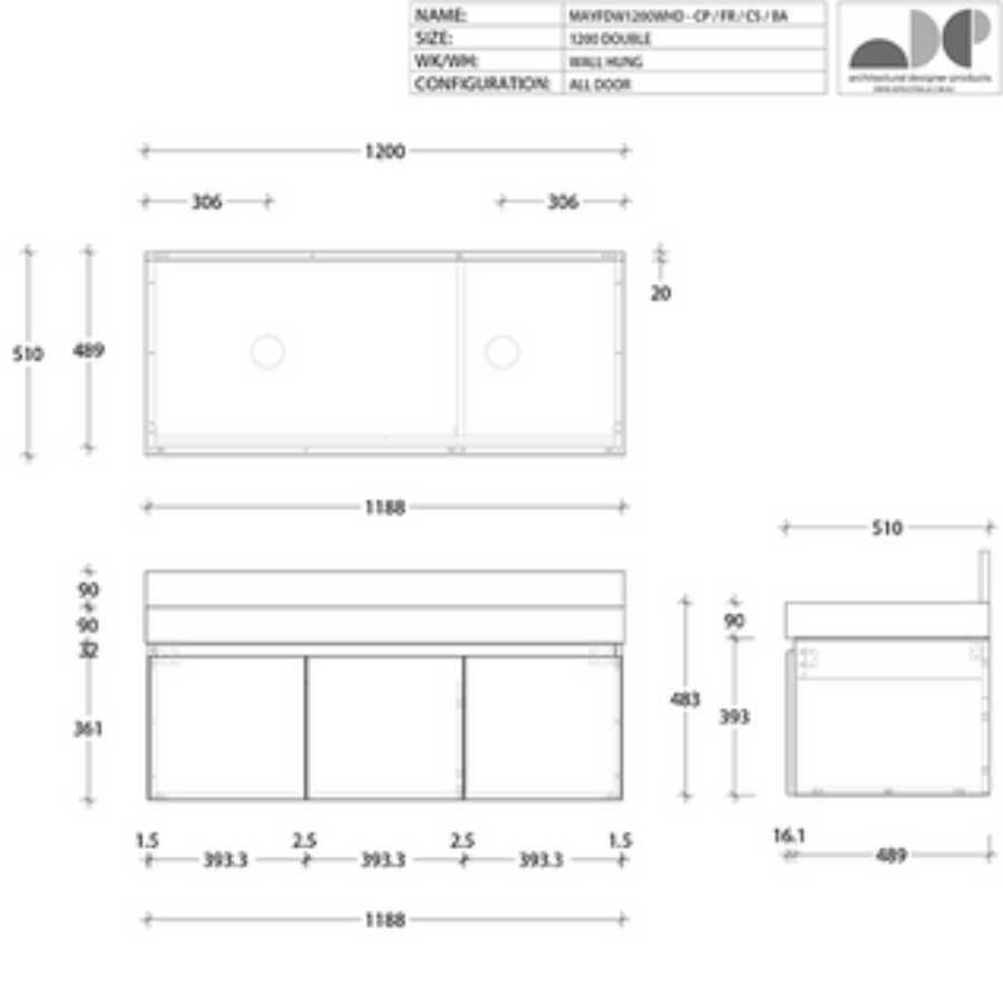 ADP Mayfair All-Door Wall Hung Vanity