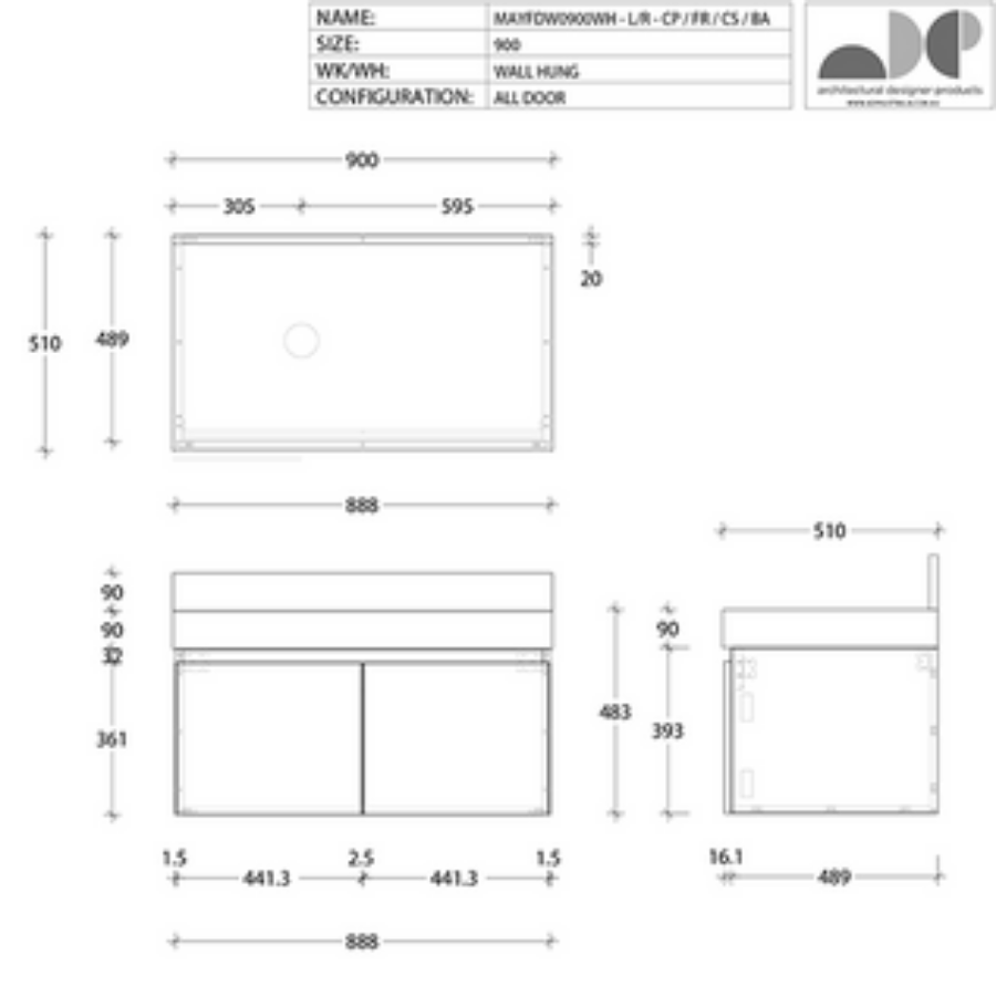 ADP Mayfair All-Door Wall Hung Vanity