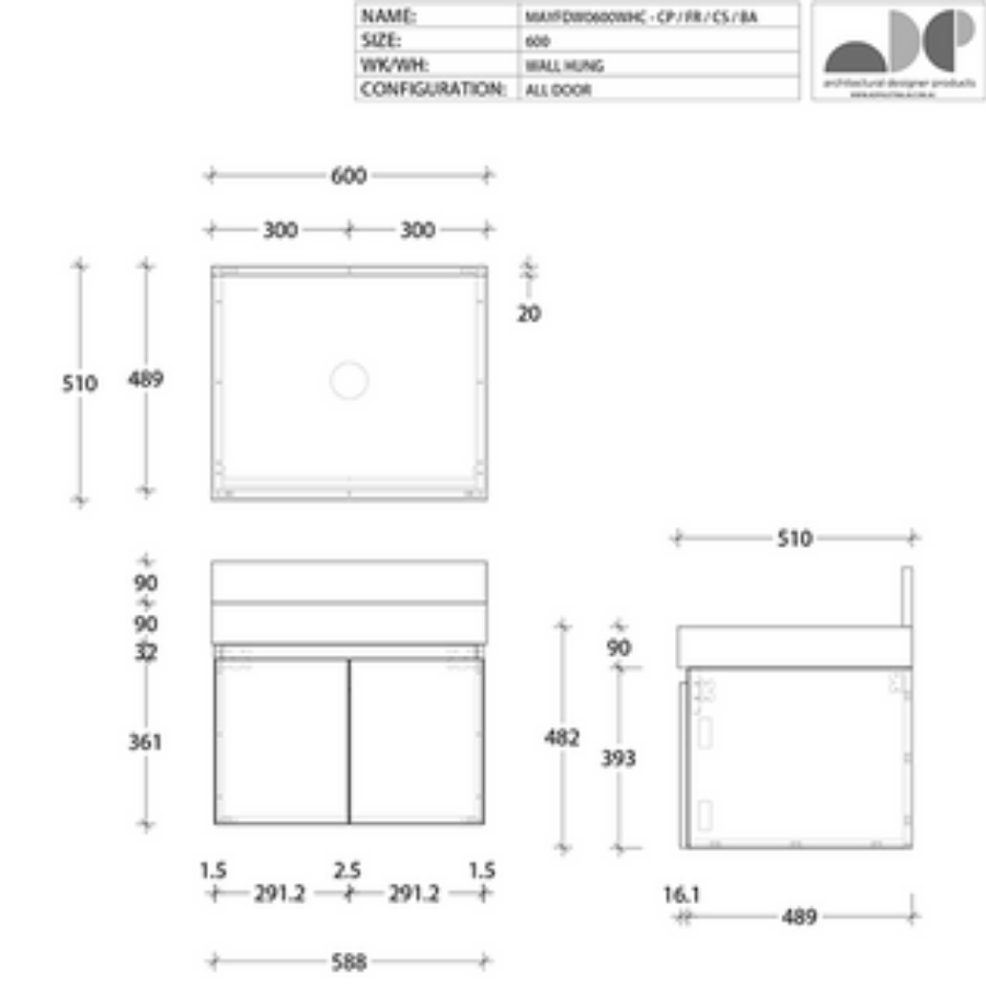 ADP Mayfair All-Door Wall Hung Vanity