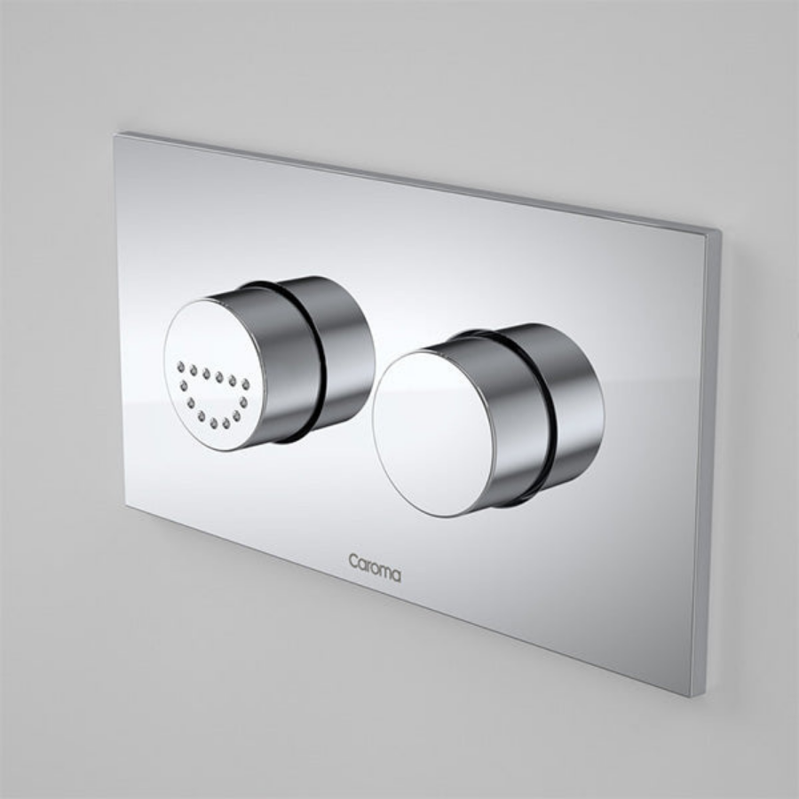 Caroma Invisi Series II Round Dual Flush Plate &amp; Raised Care Buttons