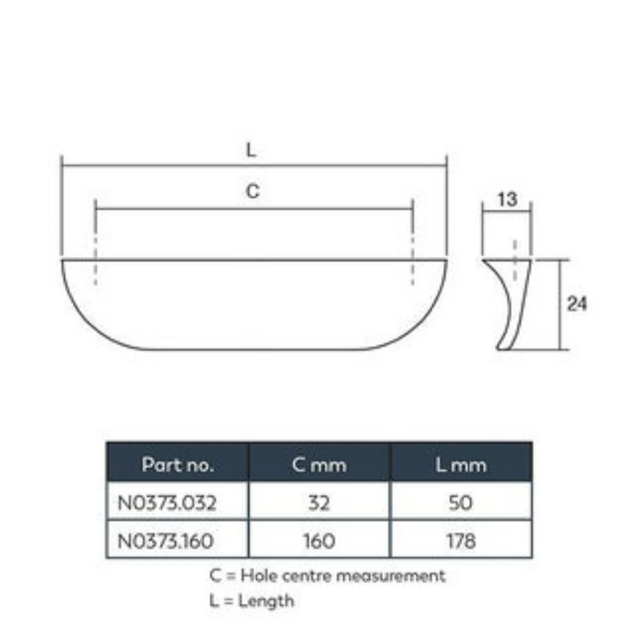 Momo Handles Nick Pull Handle Brushed Matt Brass