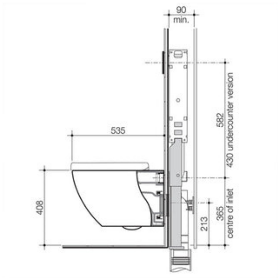 Caroma Urbane Wall Hung Invisi Series II Toilet Suite