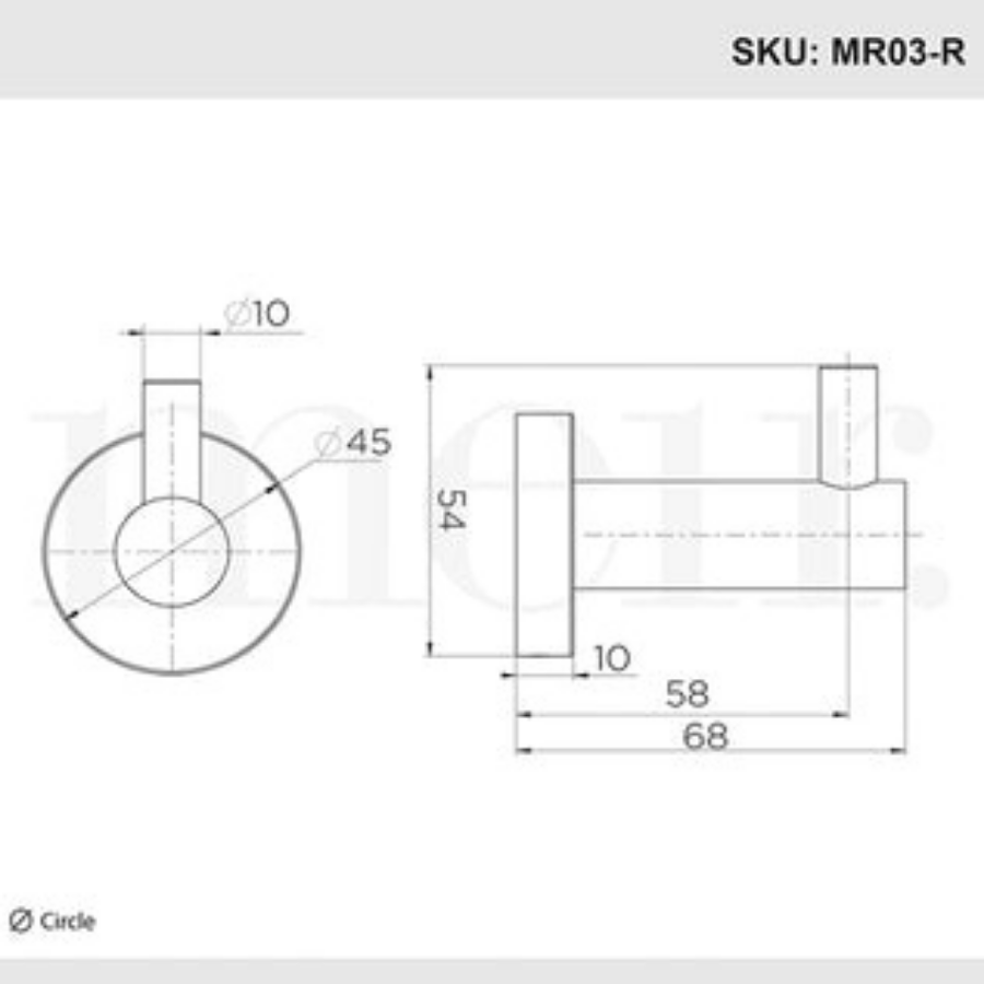 Meir Round Matte Black Robe Hook