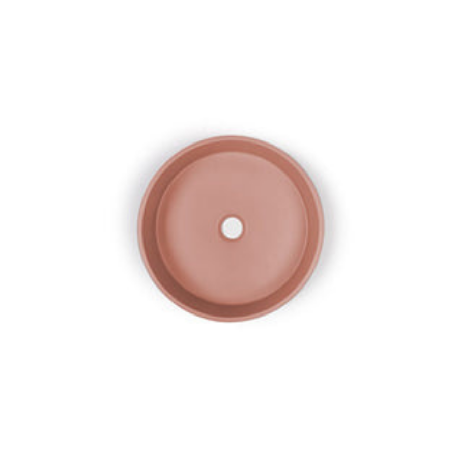 Nood Co Prism Basin Circle Wall Hung Blush Pink