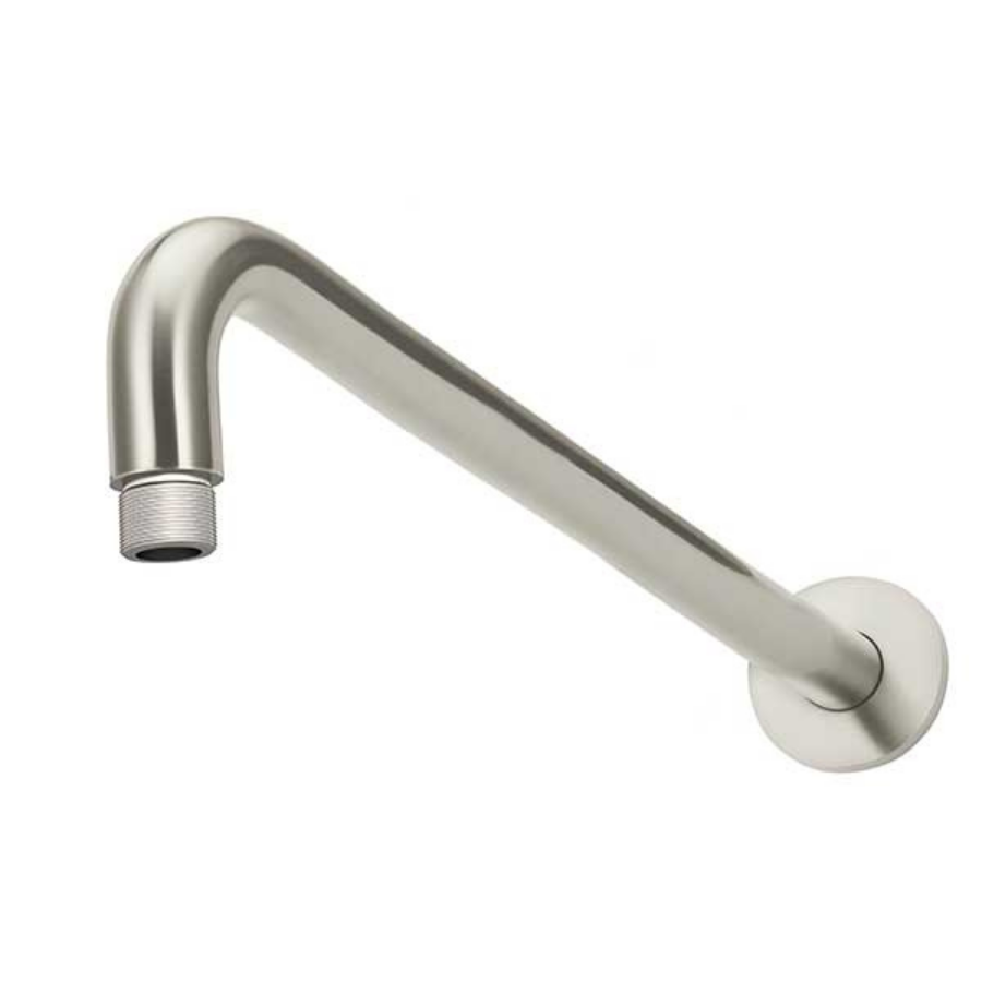 Meir Round Wall Shower Curved Arm 400mm Brushed Nickel