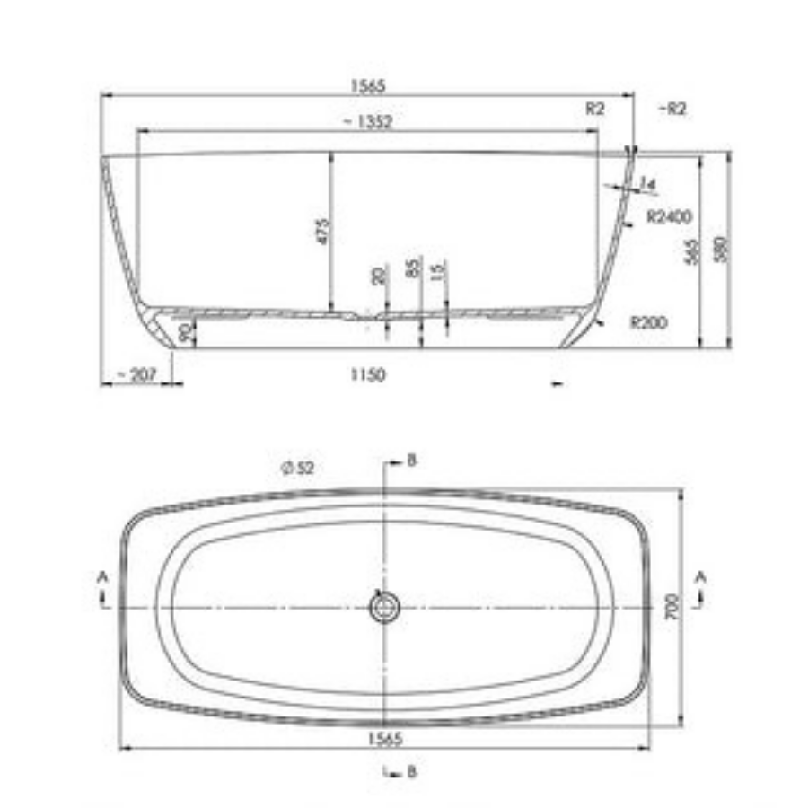 ADP Slumber Freestanding Bath 1565mm