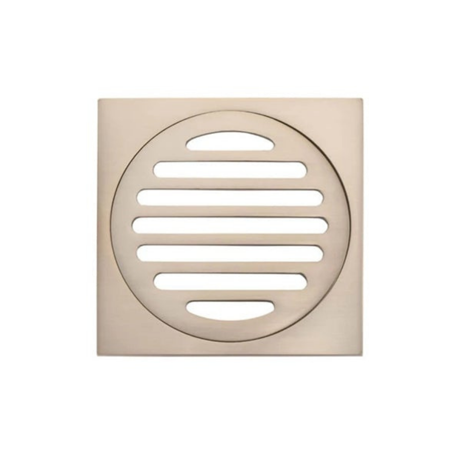 Meir Square Floor Grate Shower Drain 100mm Outlet - Champagne