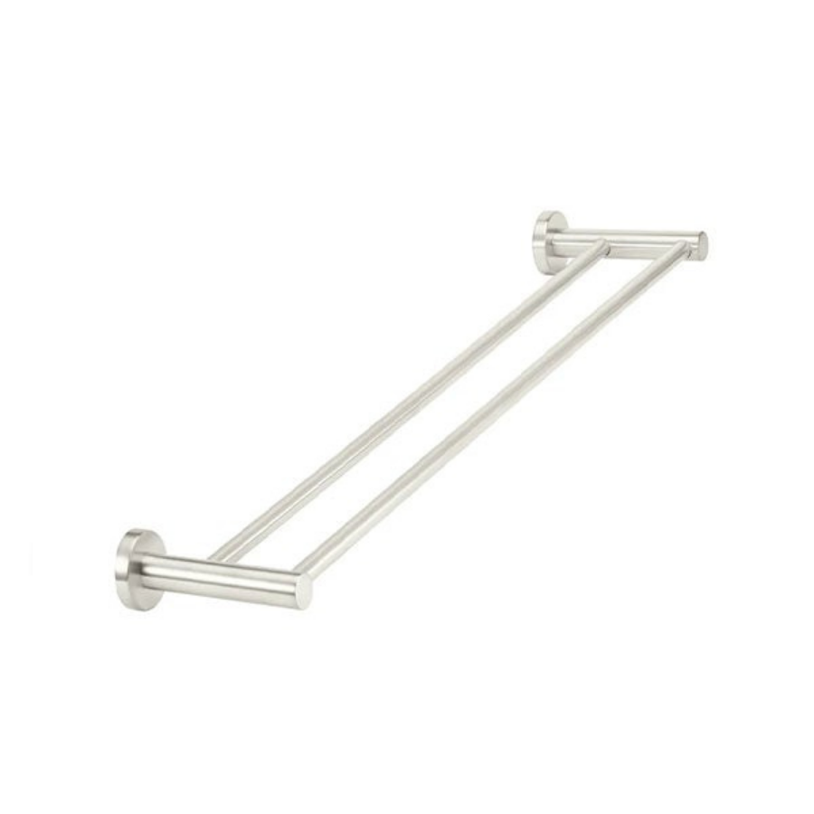 Meir Round Double Towel Rail 600mm Brushed Nickel