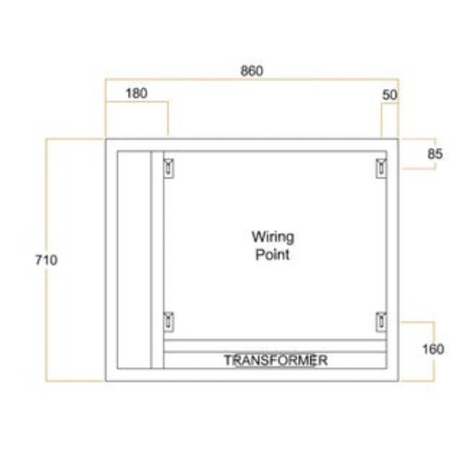 Thermogroup Ablaze Premium SS Range Back-Lit Mirror