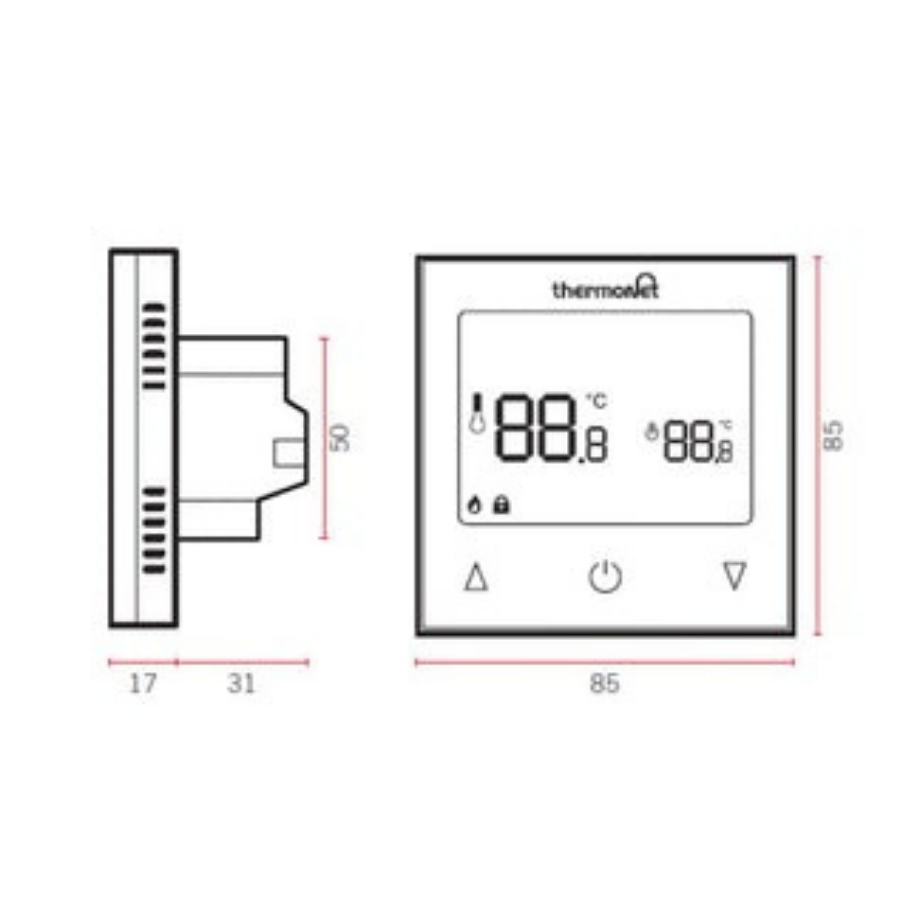 Thermogroup Thermotouch 9.2mG Glass Manual Thermostat