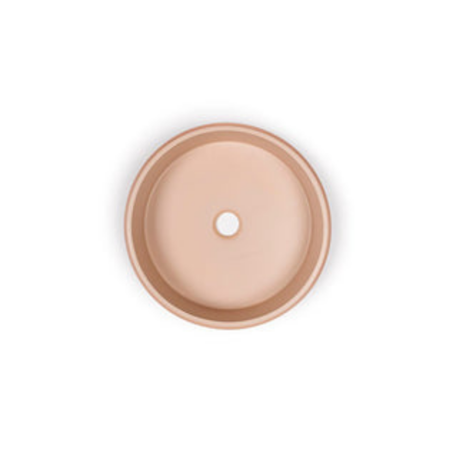 Nood Co Stepp Circle Basin Wall Hung Pastel Peach