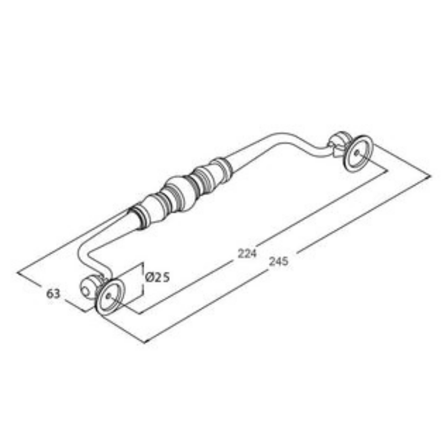 Momo Handles Trianon Handle Swivel Bail White/Brushed Nickel