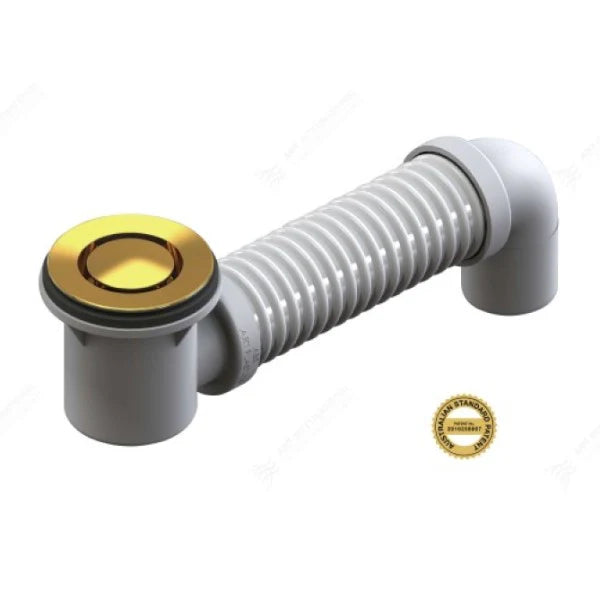 40mm Pop Down Bath Waste Polished Brass with Connector, 21831.04