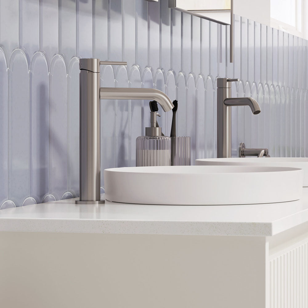 Fienza Kaya Medium Basin Mixer - Brushed Nickel