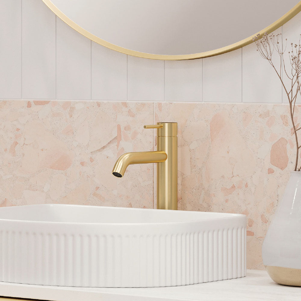 Fienza Kaya Medium Basin Mixer - Urban Brass
