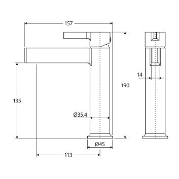 Fienza Sansa Basin Mixer - Urban Brass