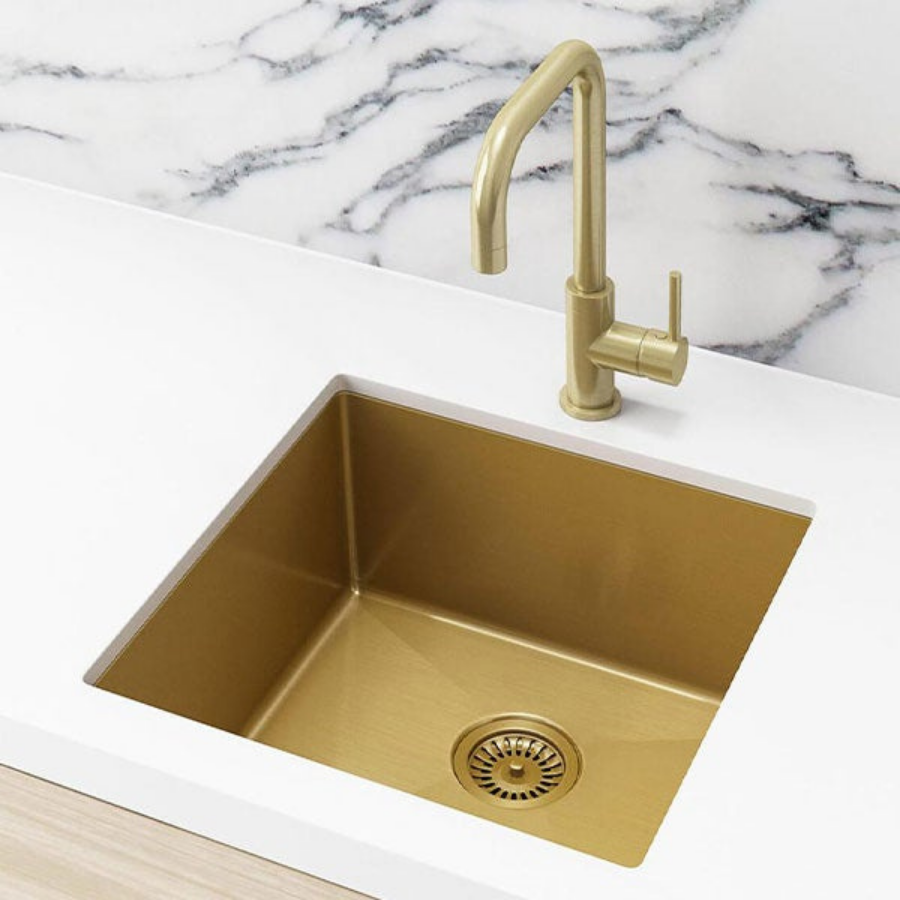 Meir Single Bowl PVD Kitchen Sink 450mm - Brushed Bronze Gold