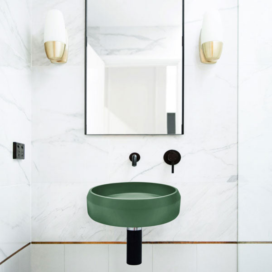 Nood Co Prism Basin Circle Wall Hung Teal