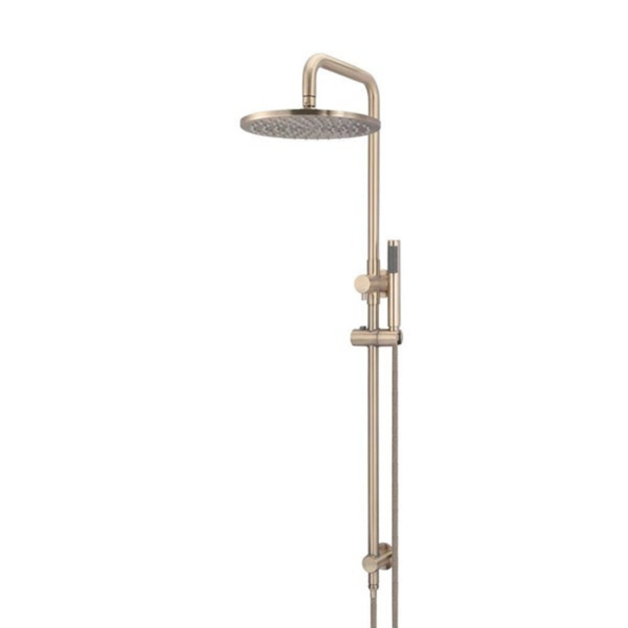 Meir Round Combination Shower Rail 300mm Rose &amp; Hand Shower - Champagne