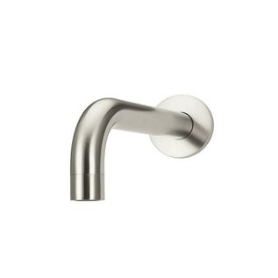 Meir Round Curved Wall Spout Brushed Nickel 200mm