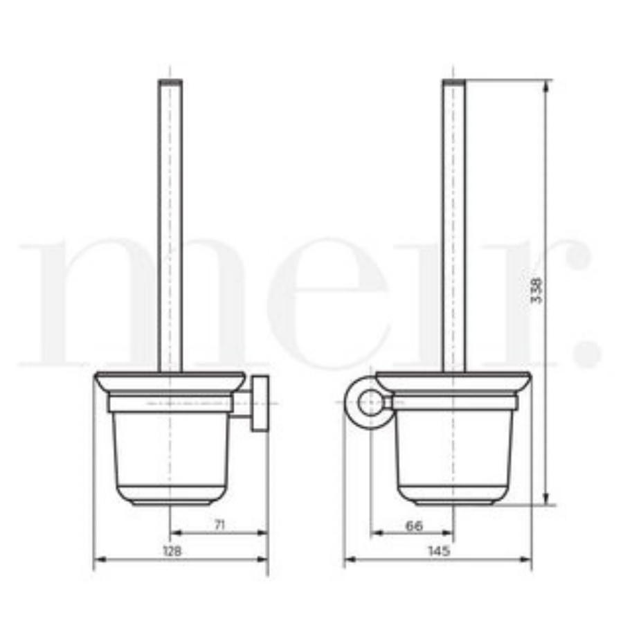Meir Round Toilet Brush and Holder Brushed Nickel