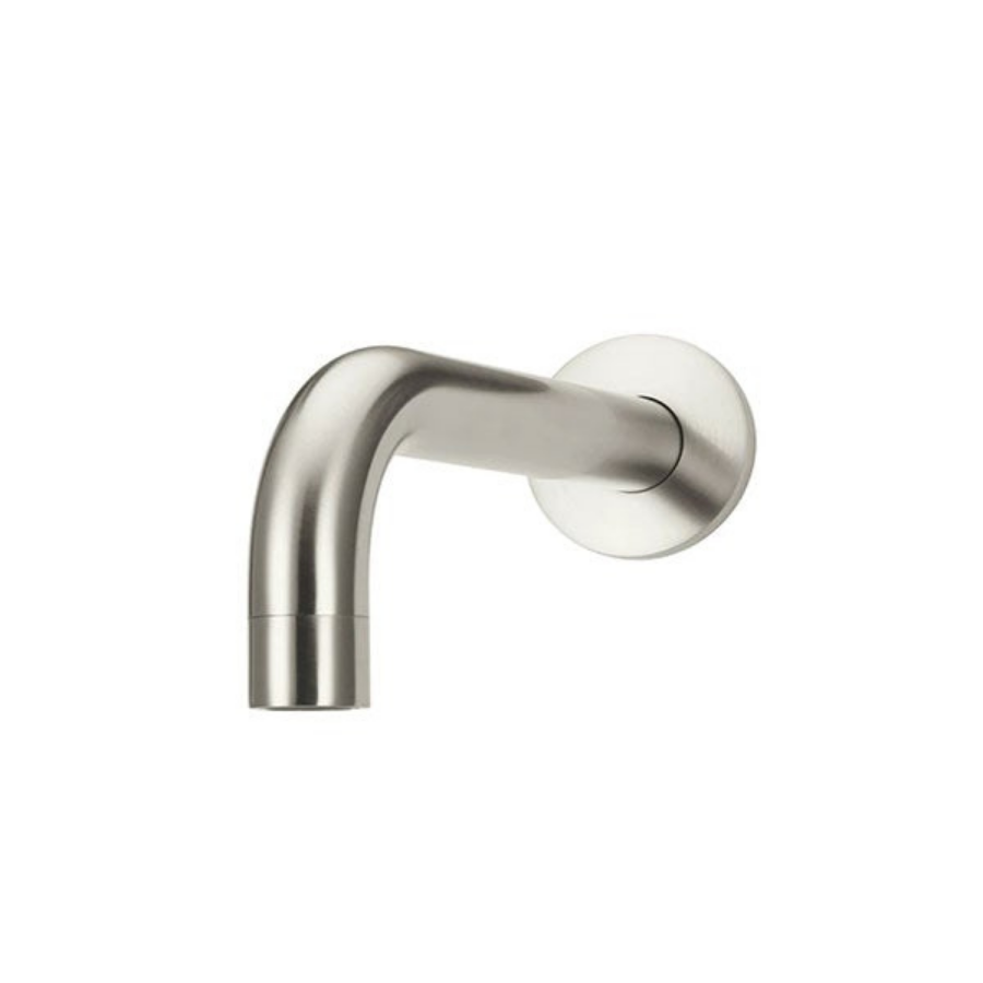 Meir Round Curved Basin Wall Spout Brushed Nickel