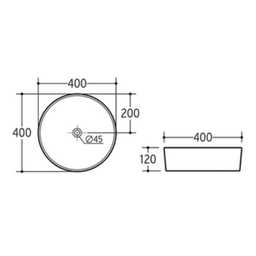 ADP Robbie Above Counter Basin White