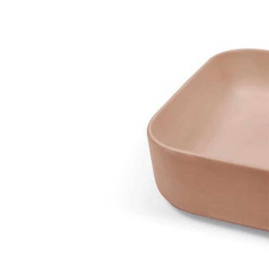 Nood Co Cube Basin Wall Hung Blush Pink