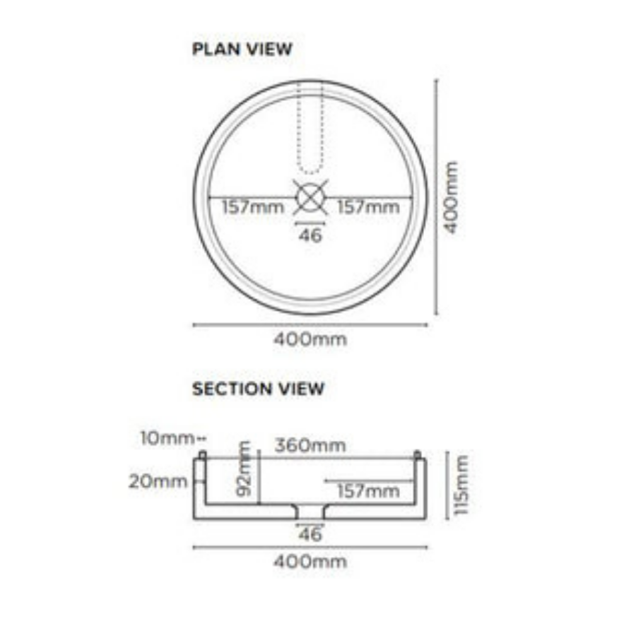 Nood Co Stepp Circle Basin Surface Mount Custard