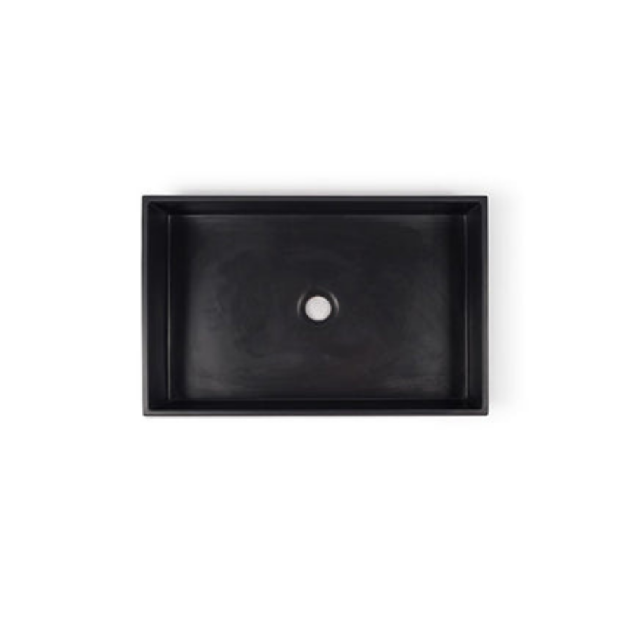 Nood Co Prism Rectangle Basin Wall Hung Mid Tone Grey