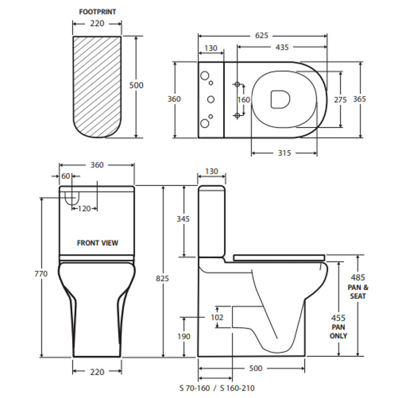 Fienza RAK Compact Back-to-Wall Toilet Suite, Blue