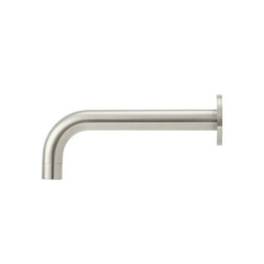 Meir Round Curved Basin Wall Spout Brushed Nickel