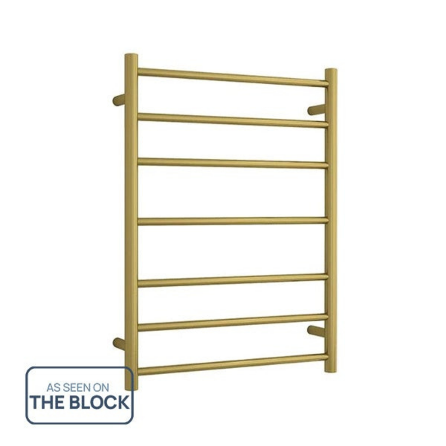 Thermogroup 7 Bar Thermorail Heated Towel Ladder Brushed Gold 600mm
