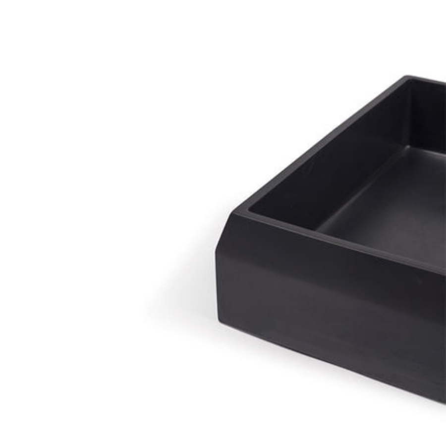 Nood Co Prism Rectangle Basin Wall Hung Mid Tone Grey