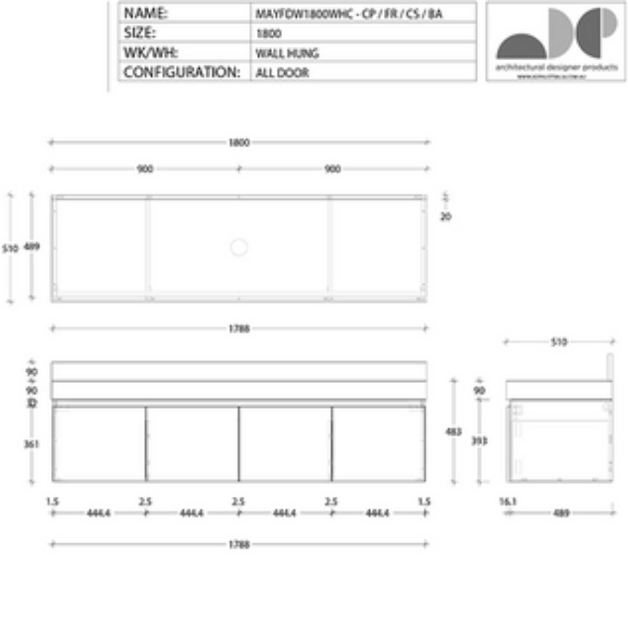 ADP Mayfair All-Door Wall Hung Vanity