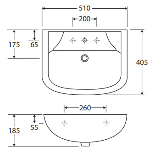 Fienza RAK Lara Wall Basin