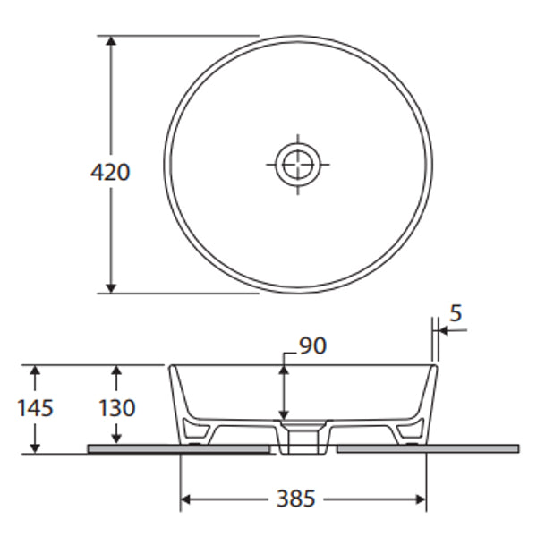 Fienza RAK Feeling Round Above Counter Basin