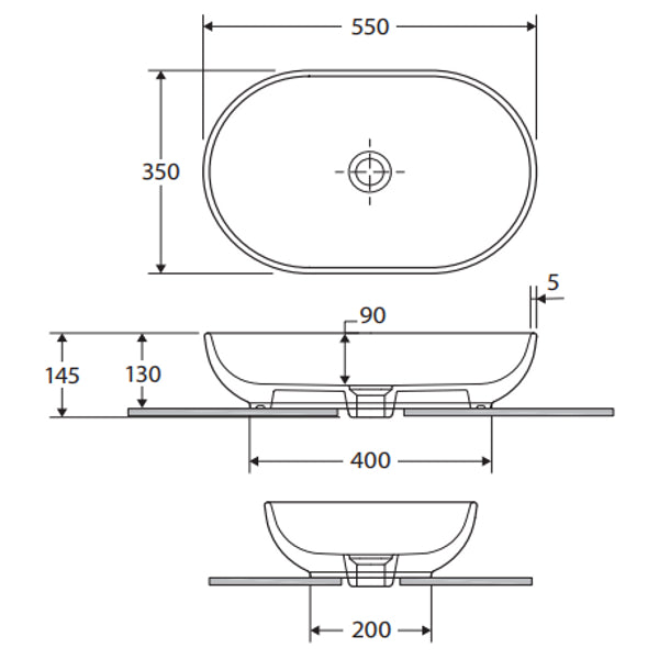 Fienza RAK Feeling Oval Above Counter Basin