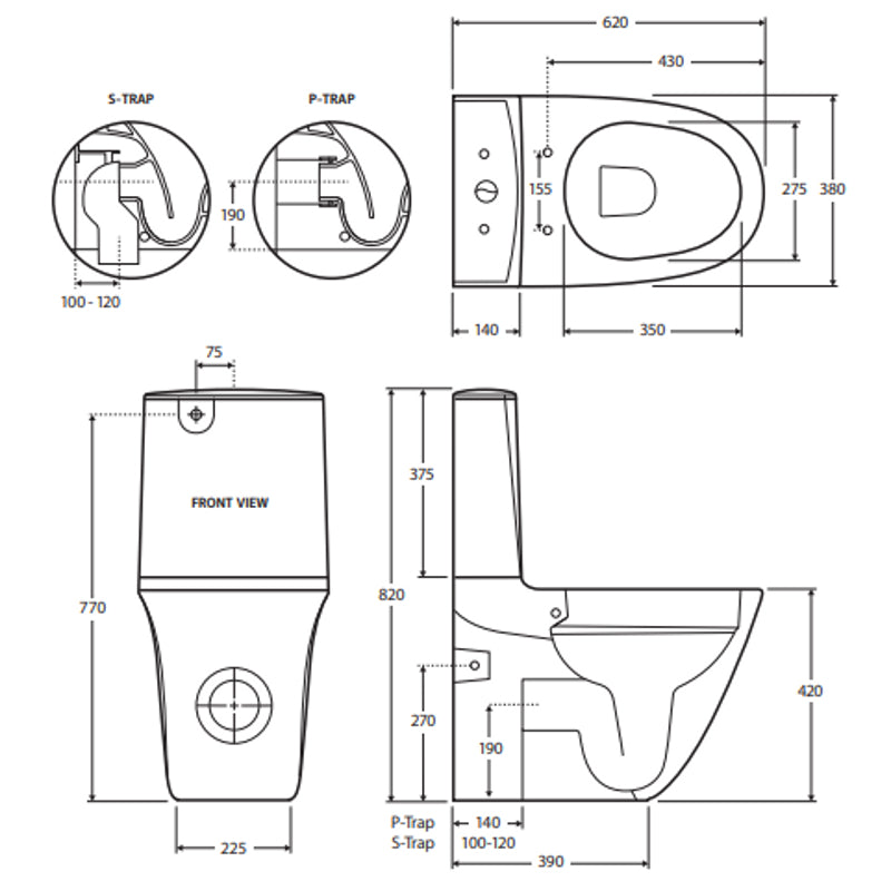 Fienza RAK Sensation Back-to-Wall Toilet Suite