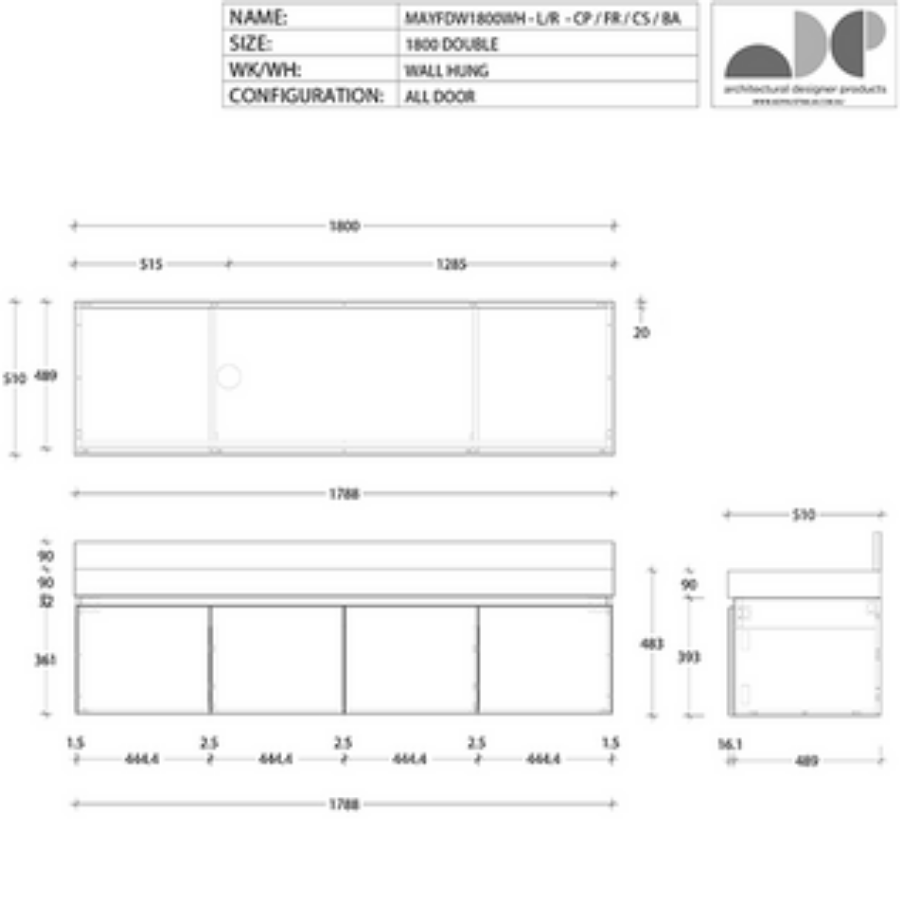 ADP Mayfair All-Door Wall Hung Vanity